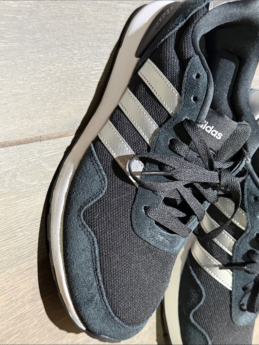 adidas Black Sneakers with Silver Stripes